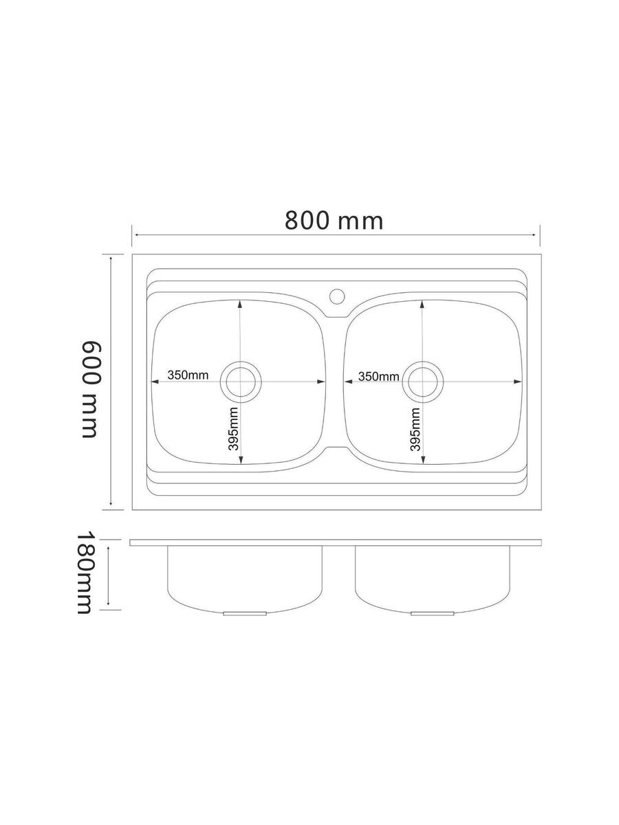 Кухонная мойка двойная MG6-8060-2