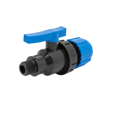 Кран компрессионный ПНД d20x1/2" наружная резьба