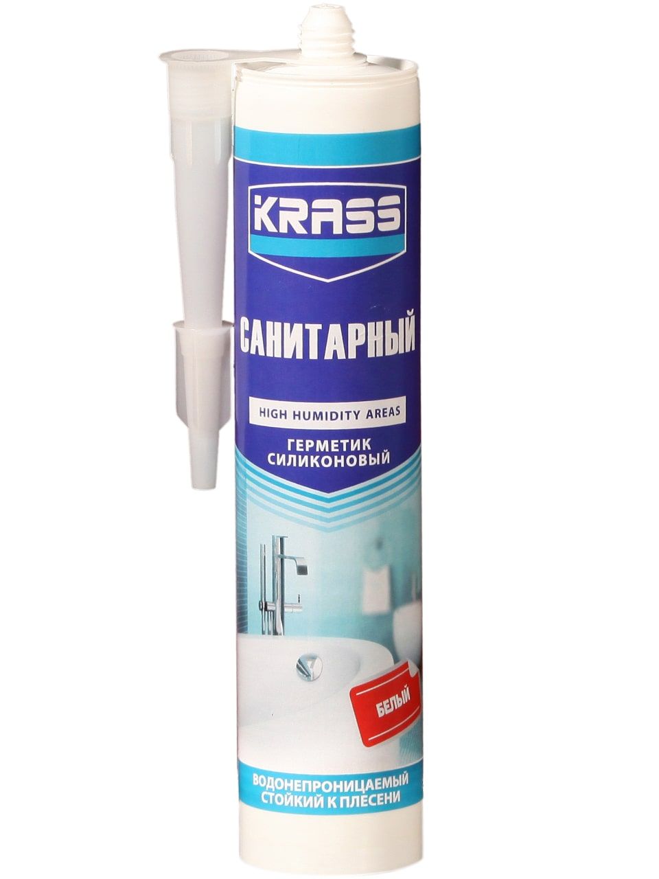Герметик КРАСС Санитарный силиконовый Бесцветный 300 ml