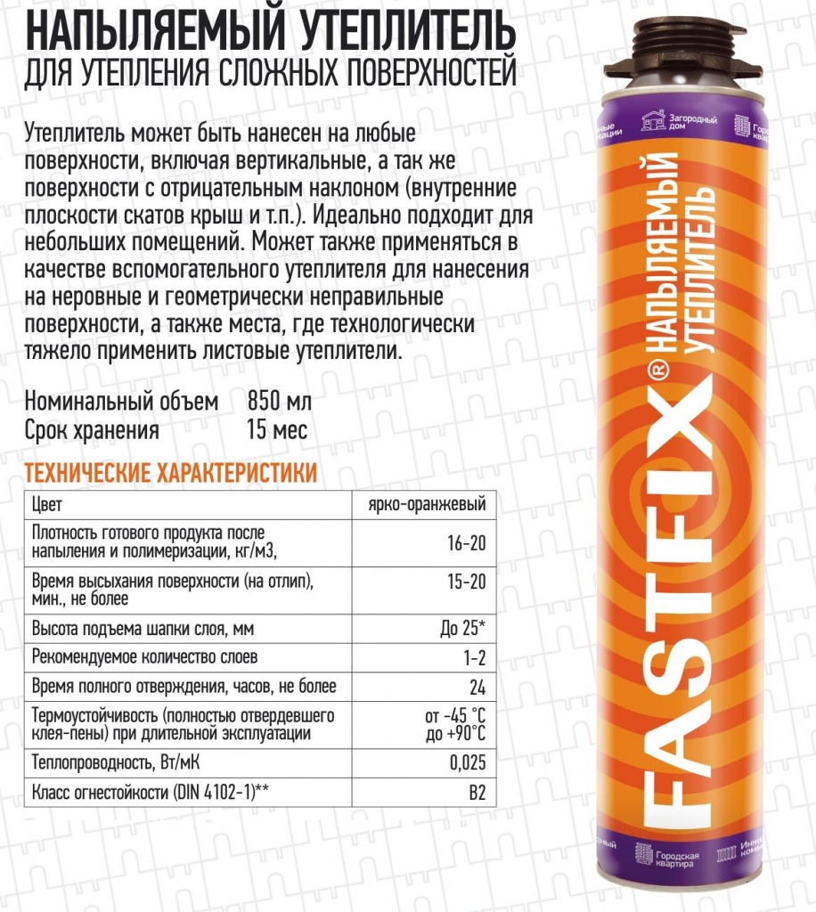 Утеплитель напыляемый "PENOPLEX FASTFIX "