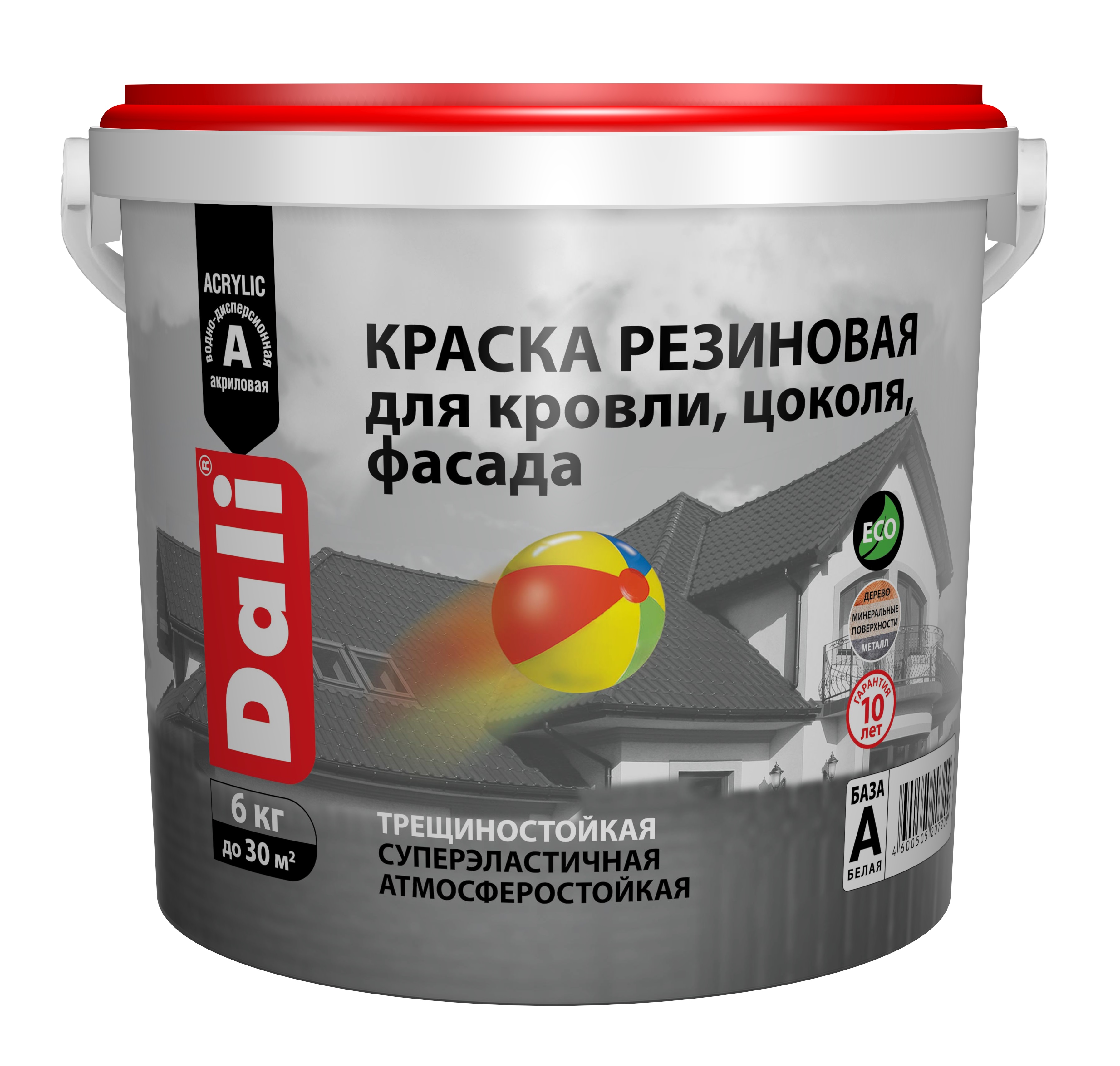 ДАЛИ резиновая серая 12кг.краска для кровли, цоколя, фасада