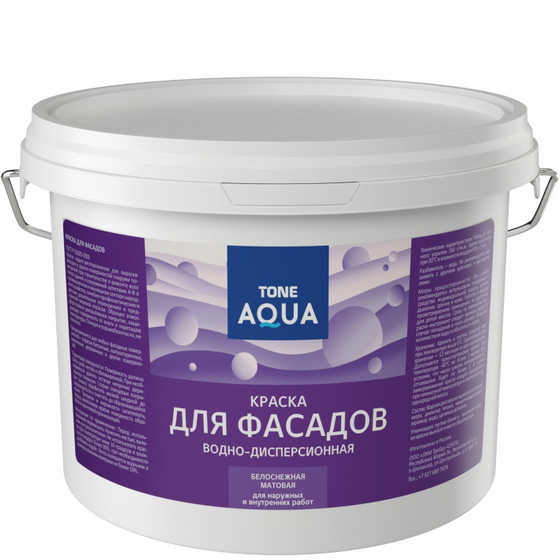 Краска фасадная ТОН Аква белоснежная 6,5 кг