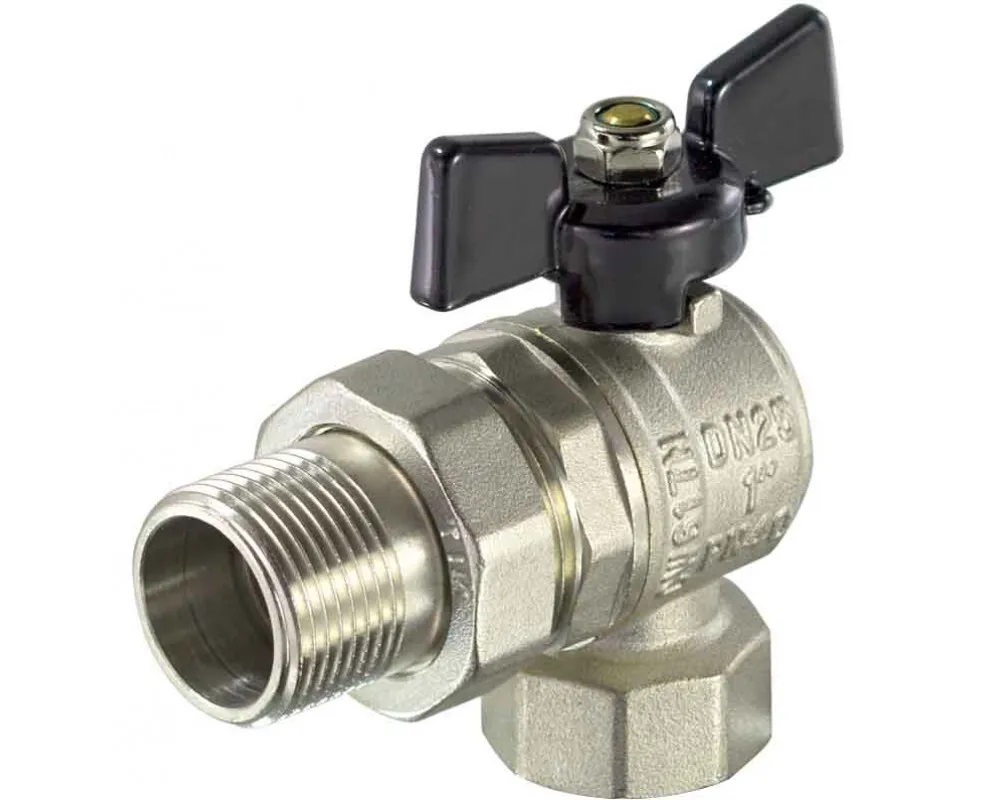Кран шаровой с американкой угловой 3/4'' бабочка