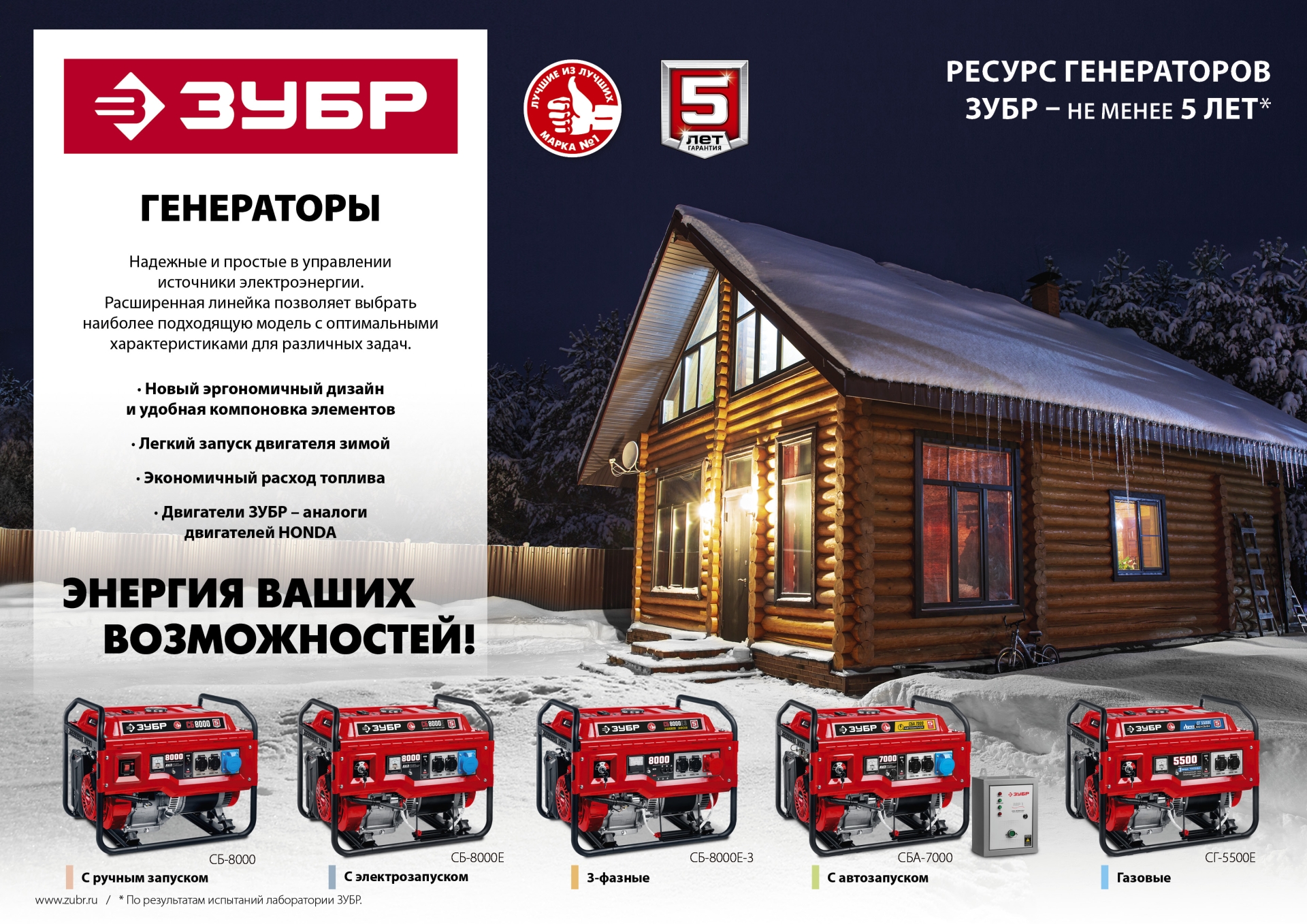 Генератор бензиновый 1200 Вт ЗУБР СБ-1200