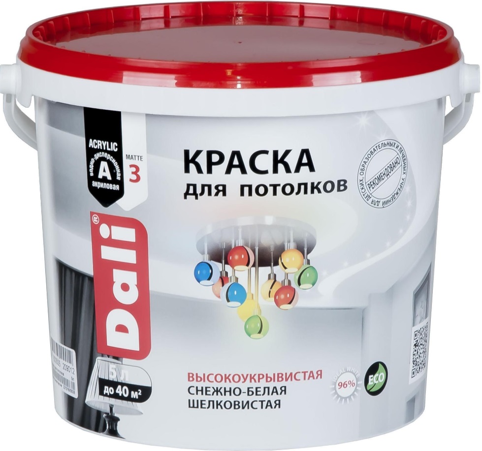 Краска для потолков ДАЛИ белоснежная глубокоматовая 5 л