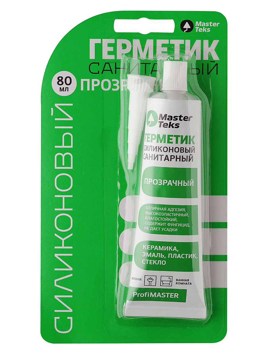Герметик MasterTeks ProfiMaster  силикон.сан.80 мл прозрачный