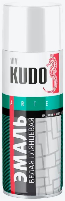 Эмаль универсальная алкидная KUDO 1001 белая RAL9003 520 мл