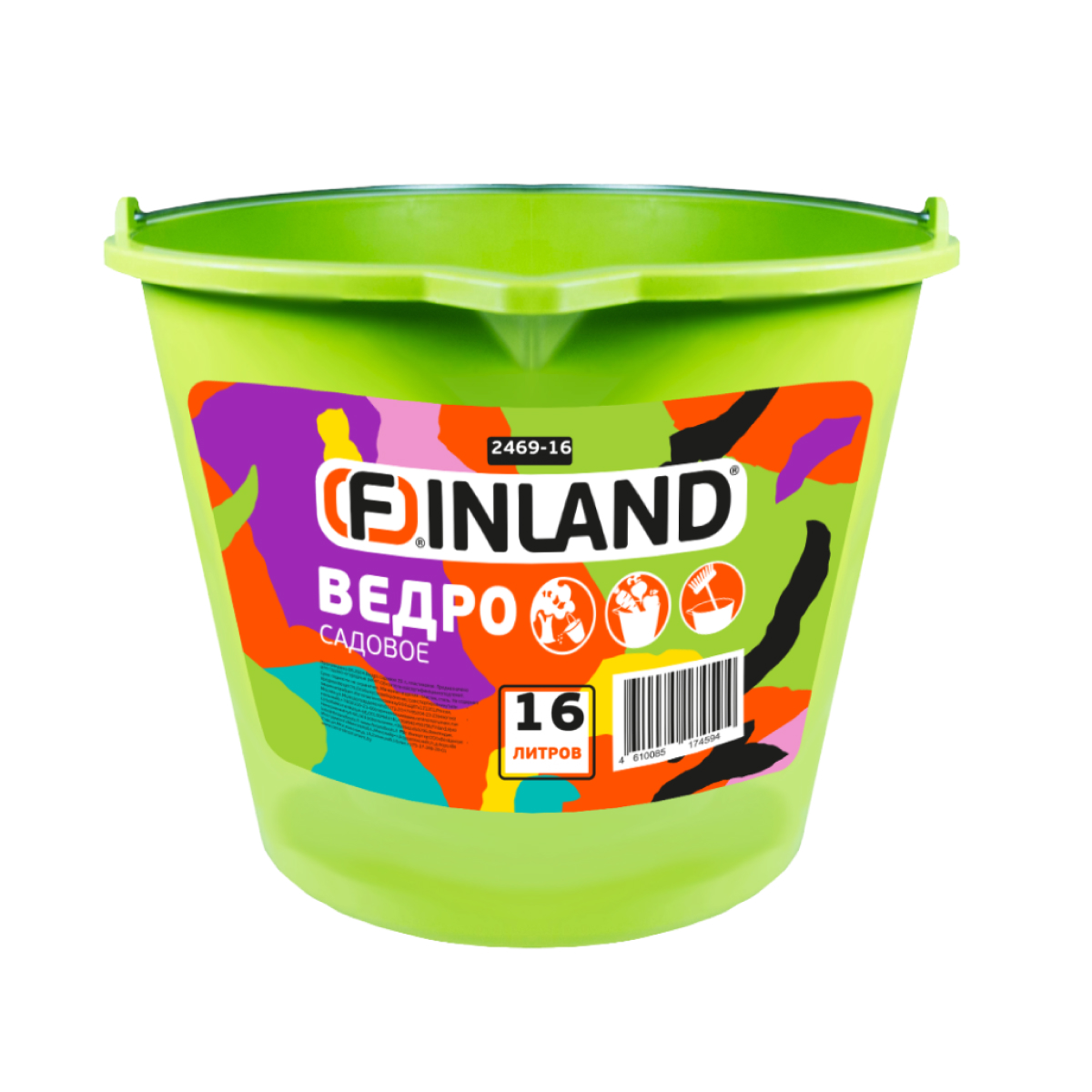 Ведро садовое 16 л, пластиковое, FINLAND 