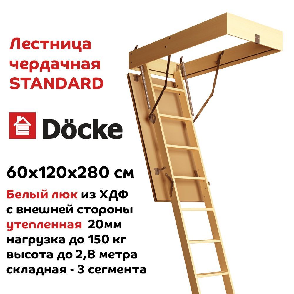 Чердачная лестница Docke STANDARD 60х120х280