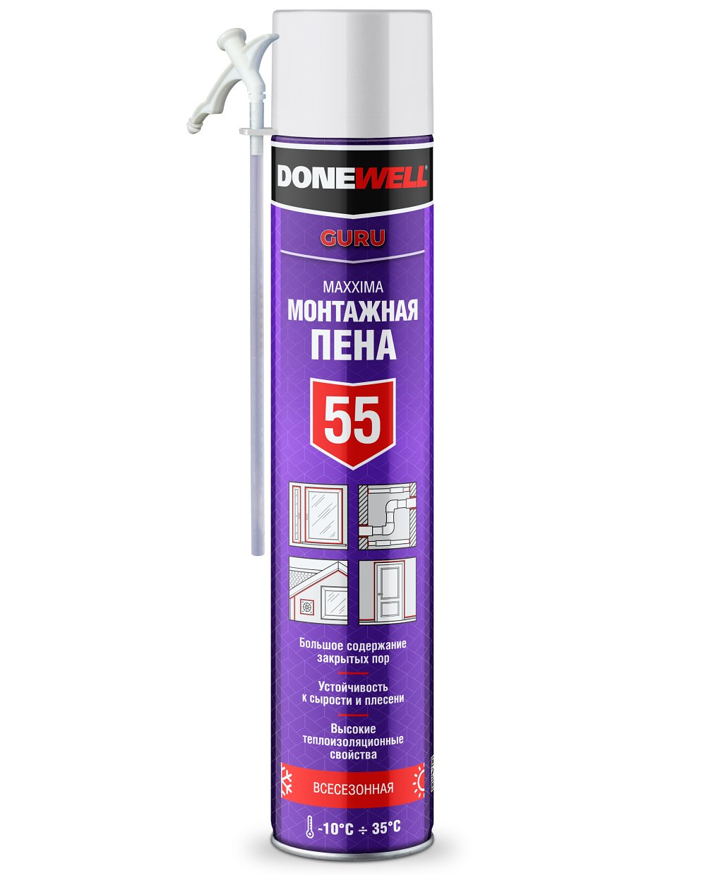 Пена монтажная бытовая всесезонная 1000мл DONEWELL MAXXIMA 55