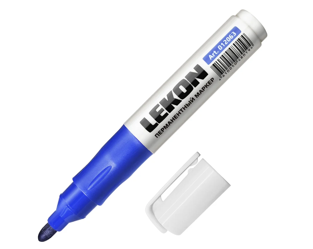 Маркер LEKON ReFresh перманентный заправляемый (синий) 