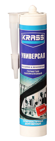 Герметик КРАСС Универсальный силиконовый Серый 300 ml