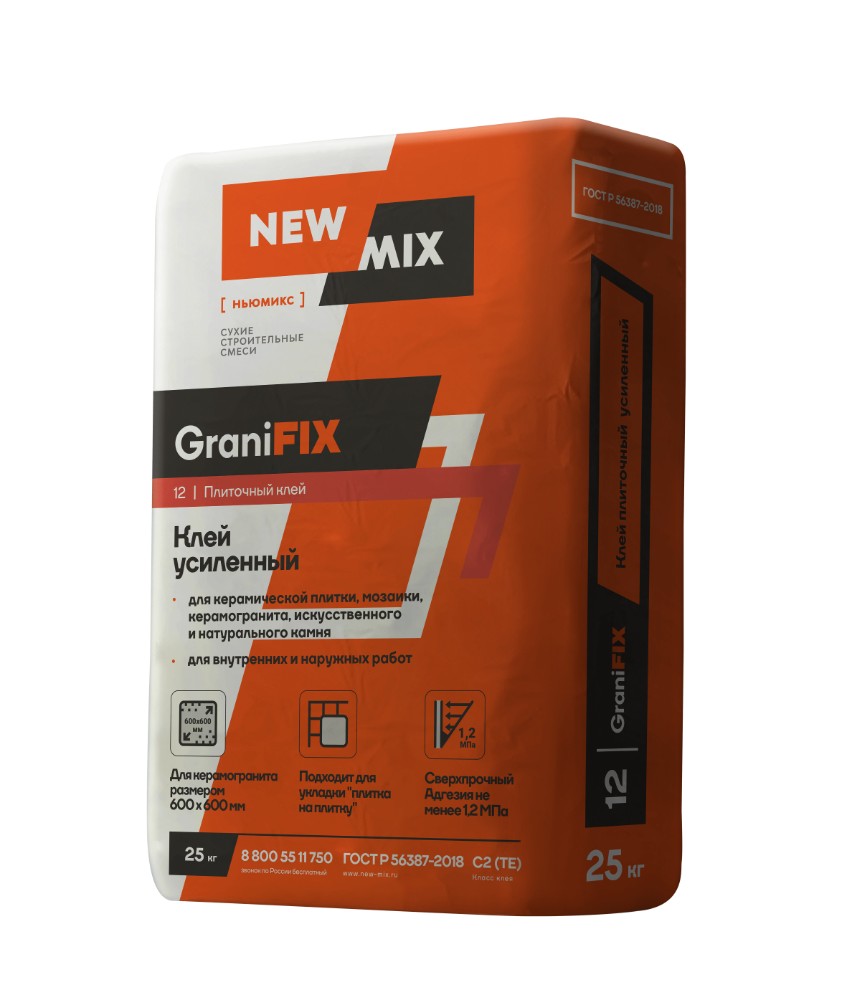 Клей для плитки усиленный "GraniFIX" (25 кг)