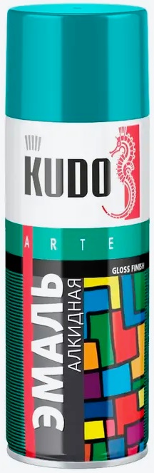 Эмаль универсальная алкидная KUDO 1020 бирюзовая RAL5018 520 мл