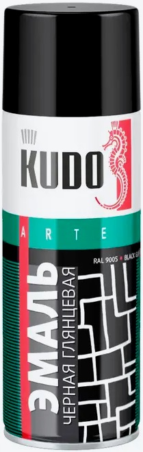 Эмаль универсальная алкидная KUDO 1002 чёрная RAL9005 520 мл