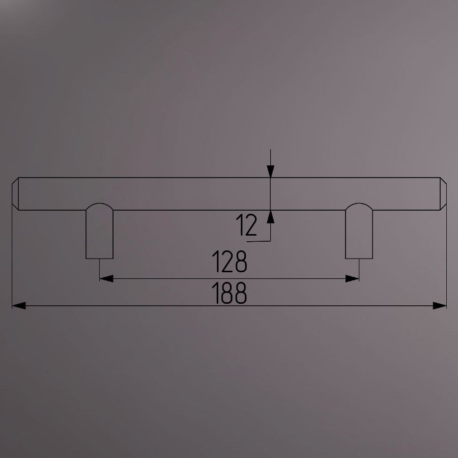 Ручка-рейлинг D=12 128/188, нержавеющая сталь